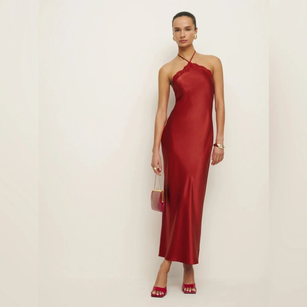 Reformation | Dresses | Reformation Aara Xl Red Silk Slip Dress | Poshmark